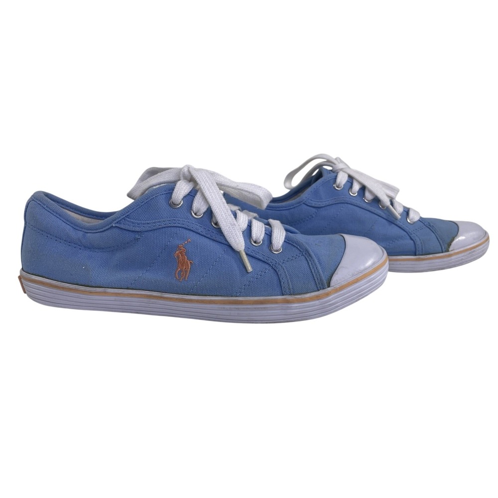 Polo Ralph Lauren Women's Marin Low Top Teal Canvas Shoes Sneaker Size 8.5B